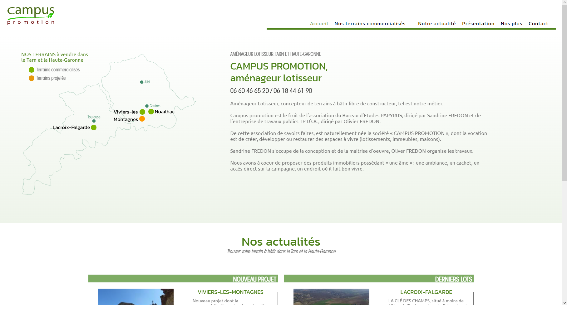 site web pour amenageur lotisseur